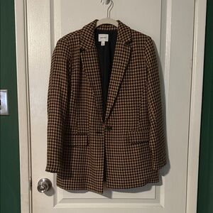 Ann Taylor Black and Brown Houndstooth Jacket